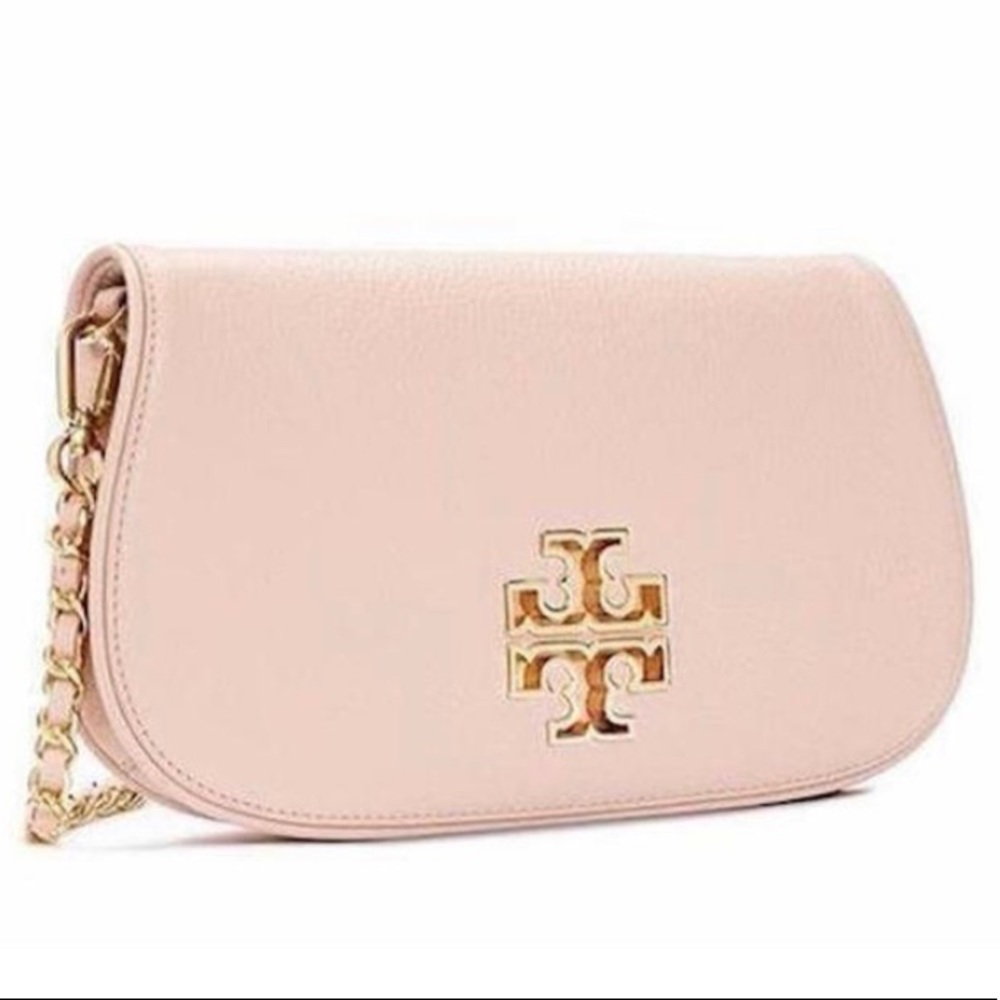 Tory Burch Clutch Light Pink Leather Cross Body